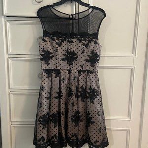 Women's Party Dress Eliza J. Dress, Size 8, Black/Champagne, Formal, Semi-Formal